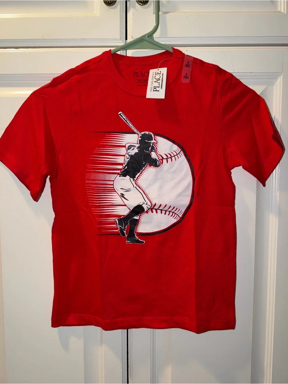 NWT The Children's Place Red Baseball Batter Graphic Tee Size 5-6